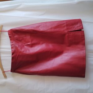 Vintage Red leather skirt, size 8
